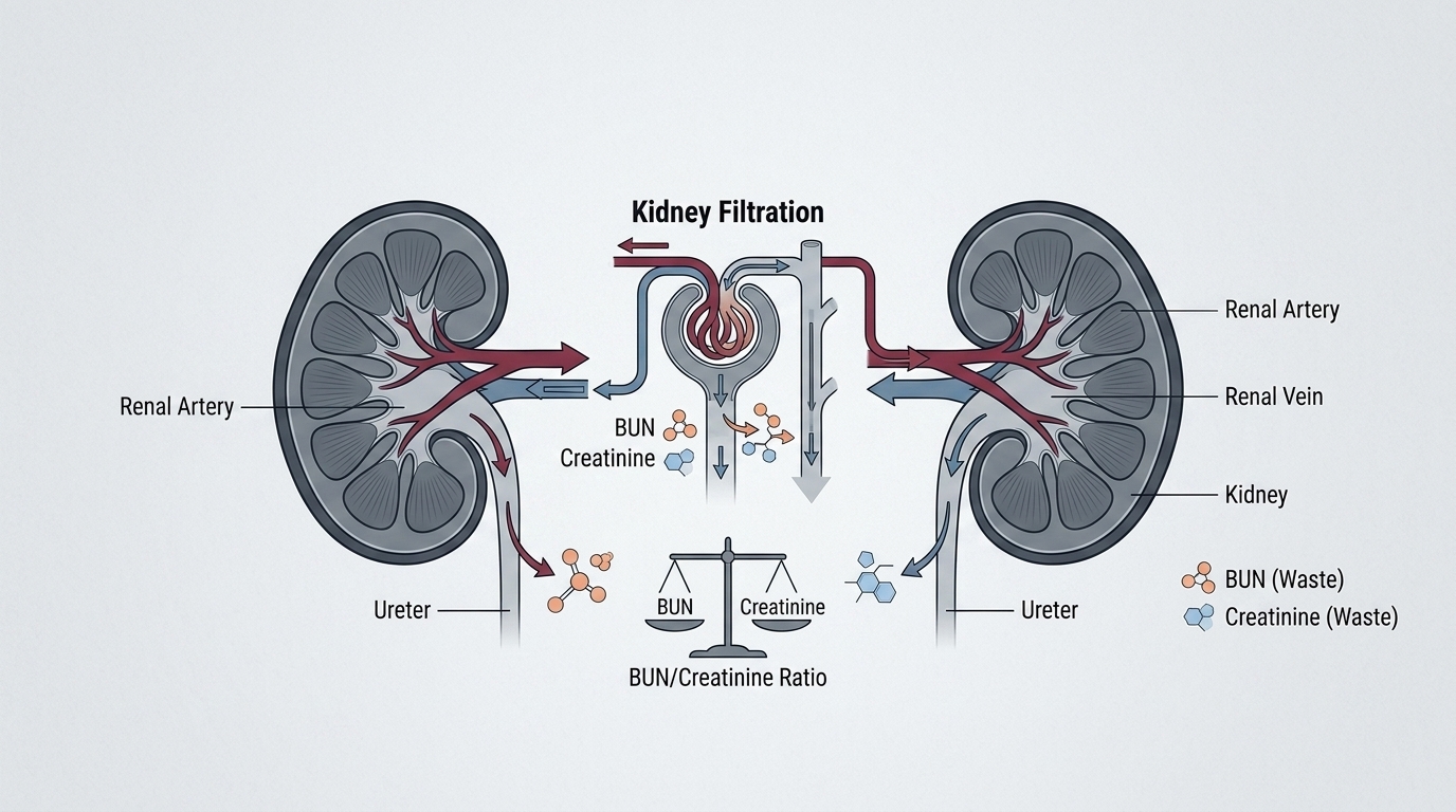 BUN Creatinine Ratio Blood Test Diagram